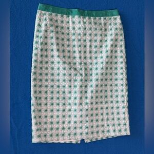 Boden 100% Cotton Embroidery‎ Lined Starburst Pencil Skirt Womens Sz L